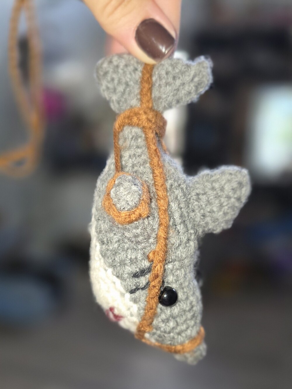 Handmade Crocheted JAWS Car Hanger
